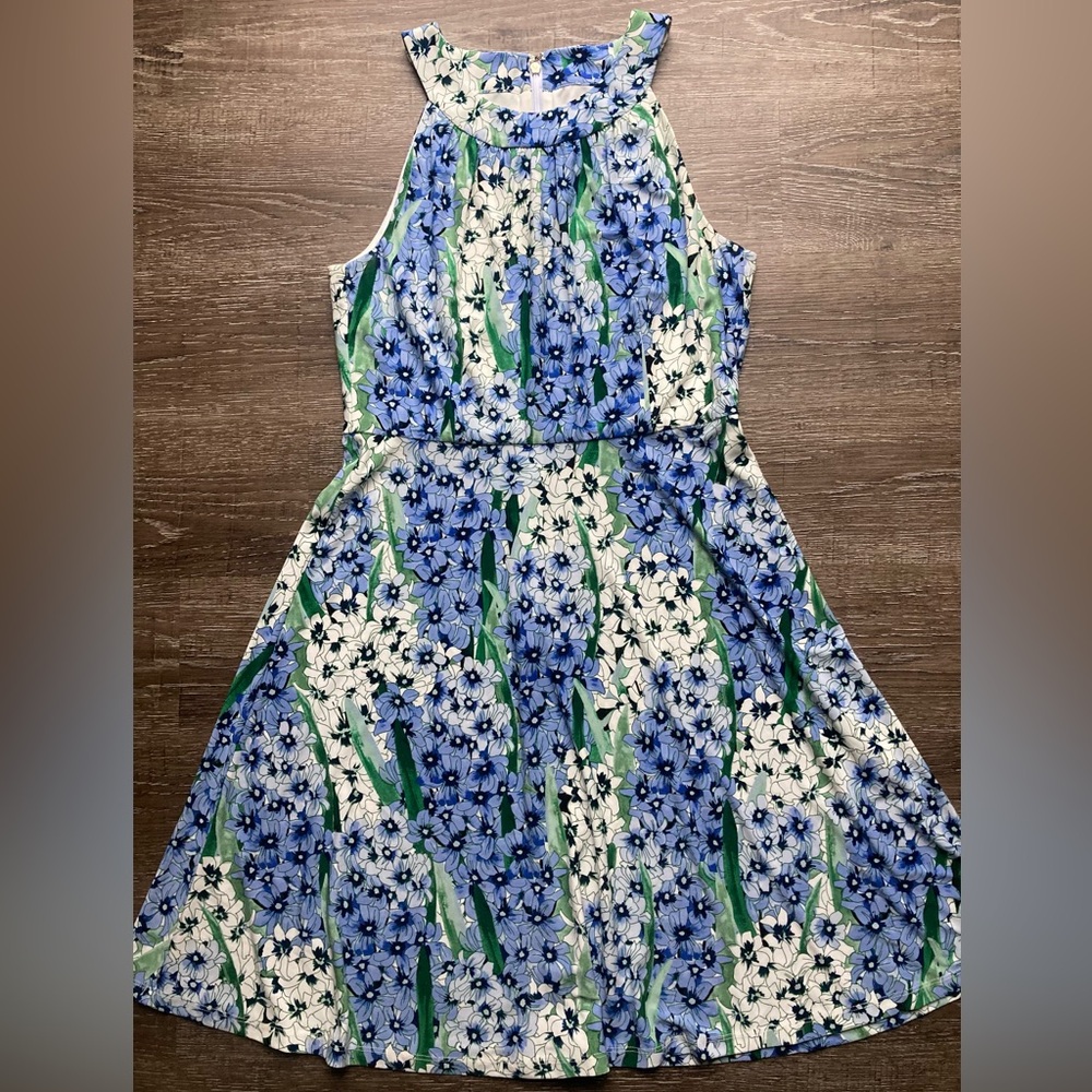Tommy Hilfiger Midi Dress Blue Floral Size 8